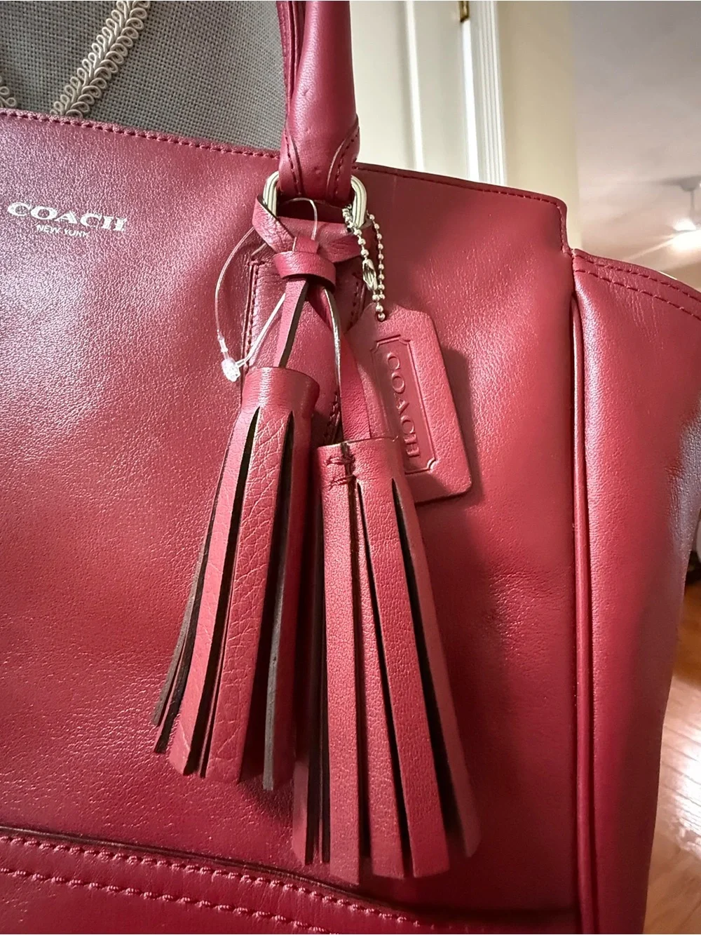 Coach structured leather